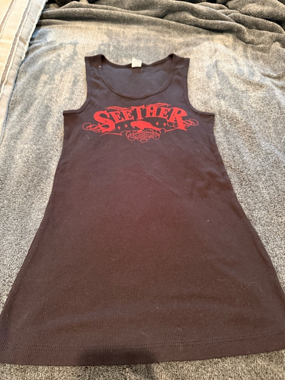 Seether Black Tank Top with Red Logo